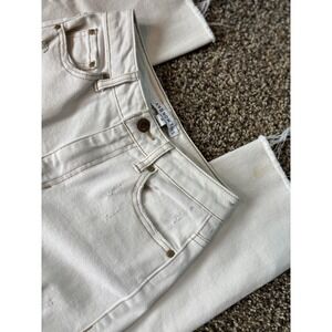 AND NOW THIS Jeans Slim Straight Leg Womens 25 Distressed High Rise White I15